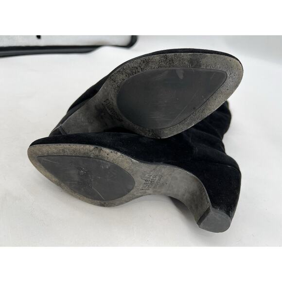 Eileen Fisher Slouched Tall Heeled Boots Women’s Black Suede Women's 9 Classic - Picture 4 of 11